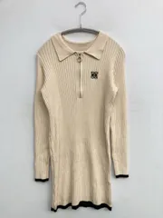 ems excite エムズエキサイト ワンピース F アイボリー ナイロン 無地 ワンポイント 刺繍 長袖 ショート・ミニ丈 タイト