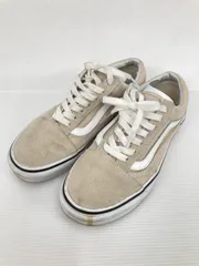 VANS バンズ スニーカー 23.0 ベージュ スエード キャンバス 無地 ブランドロゴ 紐 ローカット