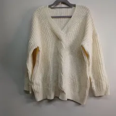 アイボリー Vネック ニット 長袖 セーター 105 サイズ 春 秋 510082