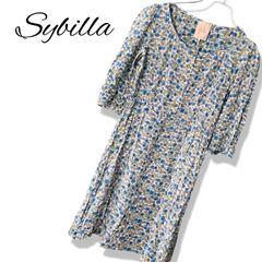 Sybillaシビラ 定価5.5万 ラオレンジプリントワンピース シルク混