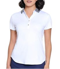 Acegolfs タグ付き ラッフルVネックポロトップ UPF50+ - メルカリ