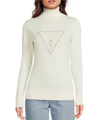 ゲス レディース アウター ニット・セーター モックネック セーター Guess Melanie Long Sleeve Mock Neck Sweater Cream White ホワイト
