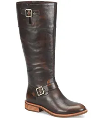 コークイーズ レディース シューズ ブーツ・レインブーツ トール ブーツ レザー KorkEase Everly Leather Tall Buckle Hardware Riding Boots Brown ブラウン