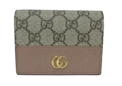 GUCCI/グッチ　ダブルG コンパクトウォレット　　658610　GGスプリーム/レザー　二つ折りコンパクト財布　【中古】