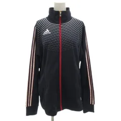 アディダス adidas VRV ウォームアップジャケット トラック ジャージ ドット柄 L ジップアップ 紺 ネイビー /GV ■GY58
