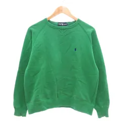 ラルフローレン RALPH LAUREN スウェット トレーナー ラグランスリーブ 長袖 Vガゼット ロゴ刺繍 L 緑 グリーン /YJ ■GY60のサムネイル