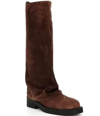 シュッツ レディース シューズ ブーツ・レインブーツ トール スエード ブーツ Schutz Keira Up Cloak Suede Foldover Tall Boots Root Brown ブラウン