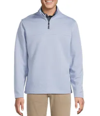 ダニエル クレミュ メンズ アウター ニット・セーター Cremieux Blue Label Diamond Textured QuarterZip Pullover Light Blue Heatのサムネイル