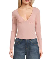 アーバンアウトフィッターズ レディース トップス Tシャツ BDG Urban Outfitters Taime Long Sleeve TShirt Roseのサムネイル