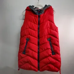 ブラウス 赤 フード ダウン ベスト 90サイズ 冬 510173