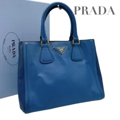 【価格交渉/質問大歓迎♪】【美品】プラダ ガレリアバッグ サフィアーノ ミディアム ブルー 5610