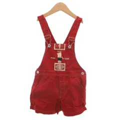ベビーピンクハウス BABY PINK HOUSE キッズファッション ロゴプリンゴ オーバーオール M 赤 レッド /KR