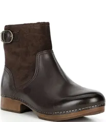 ダンスコ レディース シューズ ブーツ・レインブーツ スエード ブーツ レザー Dansko Monique Leather and Suede Buckle Hardware Booties Choのサムネイル
