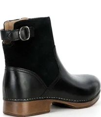 ダンスコ レディース シューズ ブーツ・レインブーツ スエード ブーツ レザー Dansko Monique Leather and Suede Buckle Hardware Booties Blaのサムネイル