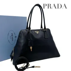 【価格交渉/質問大歓迎♪】【美品】プラダ サフィアーノ プロムナード 三角ロゴ　黒　2way　5987