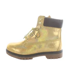 ティンバーランド Timberland DRESS CAMP ドレスキャンプ 21558 ショートブーツ グリッターレザー クリスタル加工 10W 28cm ゴールド色 ■GY18 /MQ
