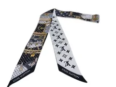 LOUIS VUITTON ルイヴィトン リボンスカーフ バンドーBB レッツ ゴー M76442 マルチカラー系 シルク100% レディース モノグラム 超美品