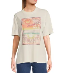 ビラボン レディース トップス Tシャツ グラフィック Billabong With The Sun Short Sleeve Graphic TShirt Salt Crystal