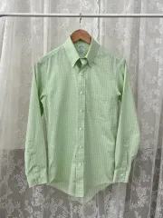 S) ブルックスブラザーズ CHECK シャツ ライト グリーン