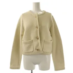 プラージュ Plage 25AW Plage KNIT COMPACT ジャケット ノーカラー ニット コットン F クリーム色 /NR ■OSのサムネイル