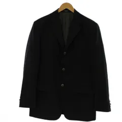 コムサデモード COMME CA DU MODE ブレザー ジャケット 上着 ウール LL 黒 ブラック 無地 ノッチドラペル 長袖 /GG ■GY60