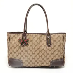 GUCCI グッチ トートバッグ GGキャンバス シェリー リボン【中古】