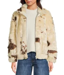 トップショップ レディース アウター ジャケット・ブルゾン TOPSHOPony Skin Cow Faux Fur Zip Up Jacket Cream クリームのサムネイル