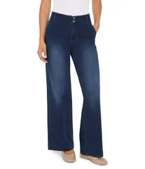 ニックアンドゾー レディース ボトムス デニムパンツ ワイドレッグ ジーンズ NIC ZOE Weekendenimid Rise Wide Leg Trouser Jeans Twilight デニム