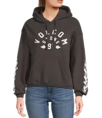 ボルコム レディース アウター パーカー・スウェット ミニ フリース Volcom 1991 Mini Long Sleeve Brushed Back Fleece Hoodie Vintage Black ブラック