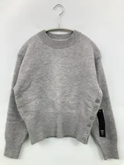 miette ミエット ニット/セーター M グレー ウール・ニット 無地 ワンポイント ミドル丈 長袖 クルーネック(丸首)