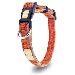 【新品】 Pet Pilala 犬 首輪 立体メッシュ素材 通気性 肌に優しい 小型犬 中型犬 軽い 夜間反射 シンプル 写真映え 【愛玩動物飼養管理士が開発】 (オレンジ, M)