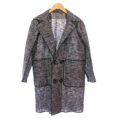 ディースクエアード DSQUARED2 ステンカラーコート アウター ミドル丈 麻 リネン混 40 紺 ネイビー /BB