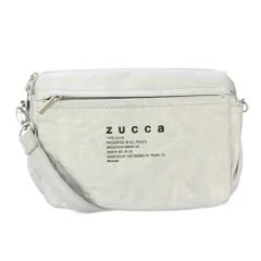 ズッカ zucca ショルダーバッグ レザー ロゴ プリント シルバーカラー /BB