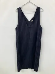 Te chichi テチチ ワンピース M ネイビー ストライプ柄 袖なし ひざ丈 タイト