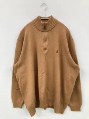 Polo Ralph Lauren ポロラルフローレン ニット/セーター 3XB ベージュ コットン 無地 ワンポイント ミドル丈 長袖 タートルネック/ハイネック