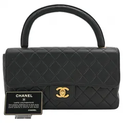 シャネル ココマーク マトラッセ ラムスキン トップハンドル ハンドバッグ ゴールド金具 Aランク ch87260cc