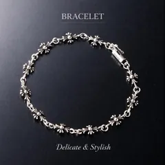シルバー925 ブレスレット タイニークロス メンズ レディース ユニセックス シルバーアクセ ゴシック ストリート系 高品質 シンプル プレゼント ギフト 44