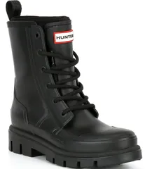 ハンター レディース シューズ ブーツ・レインブーツ レース Hunter Diana Lace Up Combat Rain Booties Black ブラック