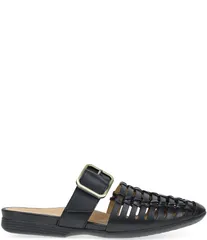 ダンスコ レディース シューズ パンプス レザー Dansko Leilani Leather Huarache Flat Mules Black Burnished Nappa ブラック