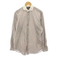 ポロ バイ ラルフローレン Polo by Ralph Lauren カジュアルシャツ クレリックシャツ 16-34 白 ホワイト 茶 ブラウン ストライプ 長袖 /HN