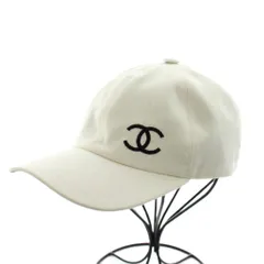 シャネル CHANEL ココマーク キャップ 帽子 ロゴ 安全ピン柄 白 ホワイト /AN9 ■OHのサムネイル