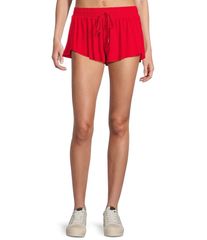 지비 레이디스 하의 바지 반바지 반바지 GB MidRise Flippy Shorts Red 레드