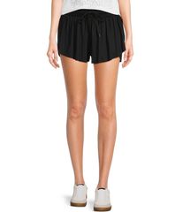 지비 레이디스 하의 바지 반바지 반바지 반바지 GB MidRise Flippy Shorts Black 블랙