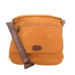 イビサ IBIZA ショルダーバッグ ナイロン キャンバス 茶 ブラウン ロゴパッチ /UO