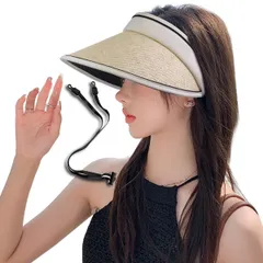 【特価商品】UV50+ サンバイザー レディース UVカットハット 春夏 帽子 つば広 麦わら 防 風設計 アウトドア 吸汗速乾 スポーツ 自動車 テニス