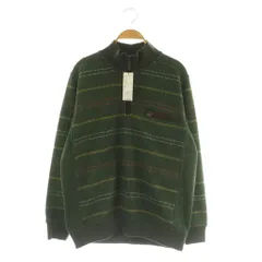 ゴールデンベア GOLDEN BEAR ハーフジップニット 裏地フリース ボーダー M グリーン /MY ■OS ■GY66