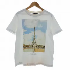 ザラ ZARA Tシャツ カットソー 半袖 クルーネック プリント S 白 ホワイト トップス