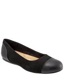 ソフトウォーク レディース シューズ パンプスエード キャップ レザー SoftWalk Sonoma Suede Leather Cap Toe Ballet Flats Black ブラック