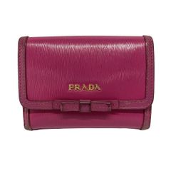 PRADA(プラダ) Wホック財布 - パープル レザー