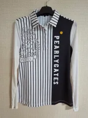 PEARLYGATES ストライプ 長袖 カラ Tシャツ